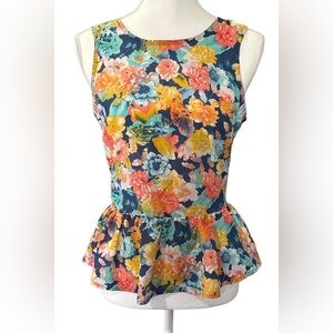 Ali & Kris Multicolor Floral Peplum Blouse